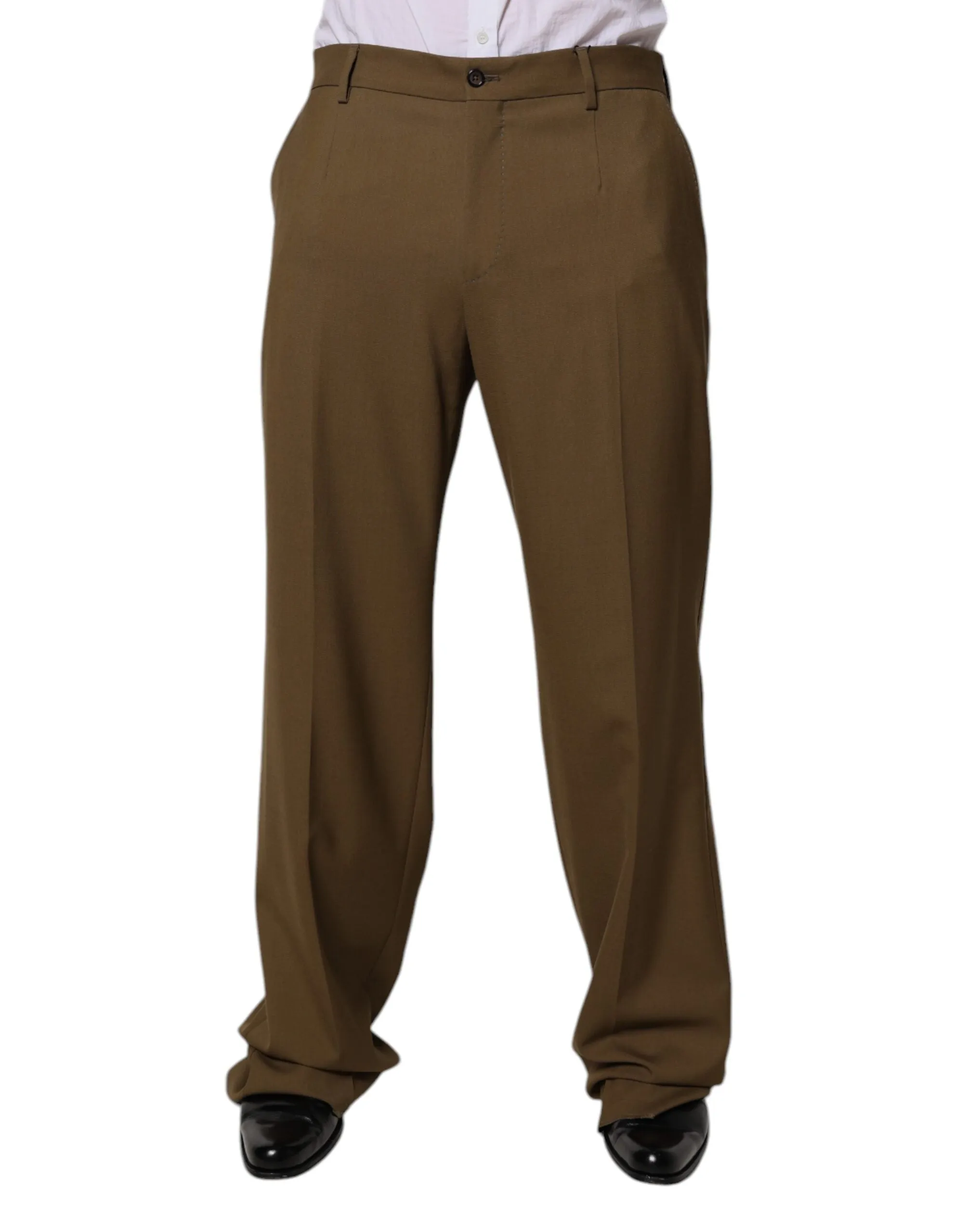 Dolce & Gabbana Wool Straight Formal Dress Men's Pants