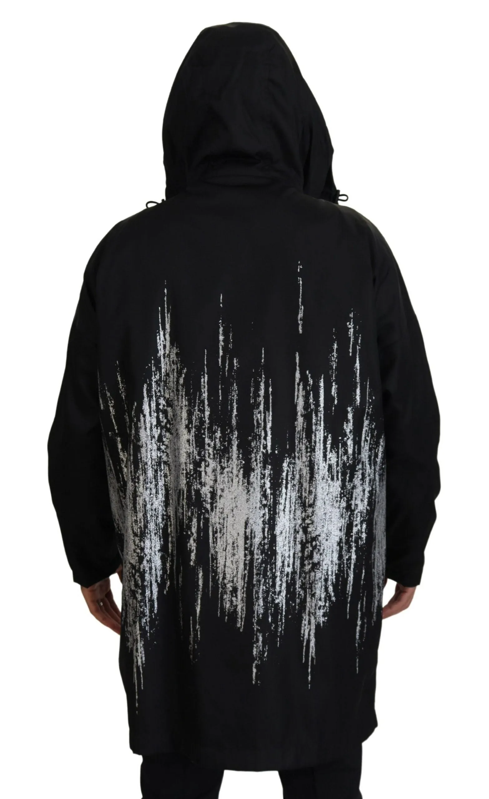 Dsqua²   Print Long Hooded Coat Nylon Men's Jacket