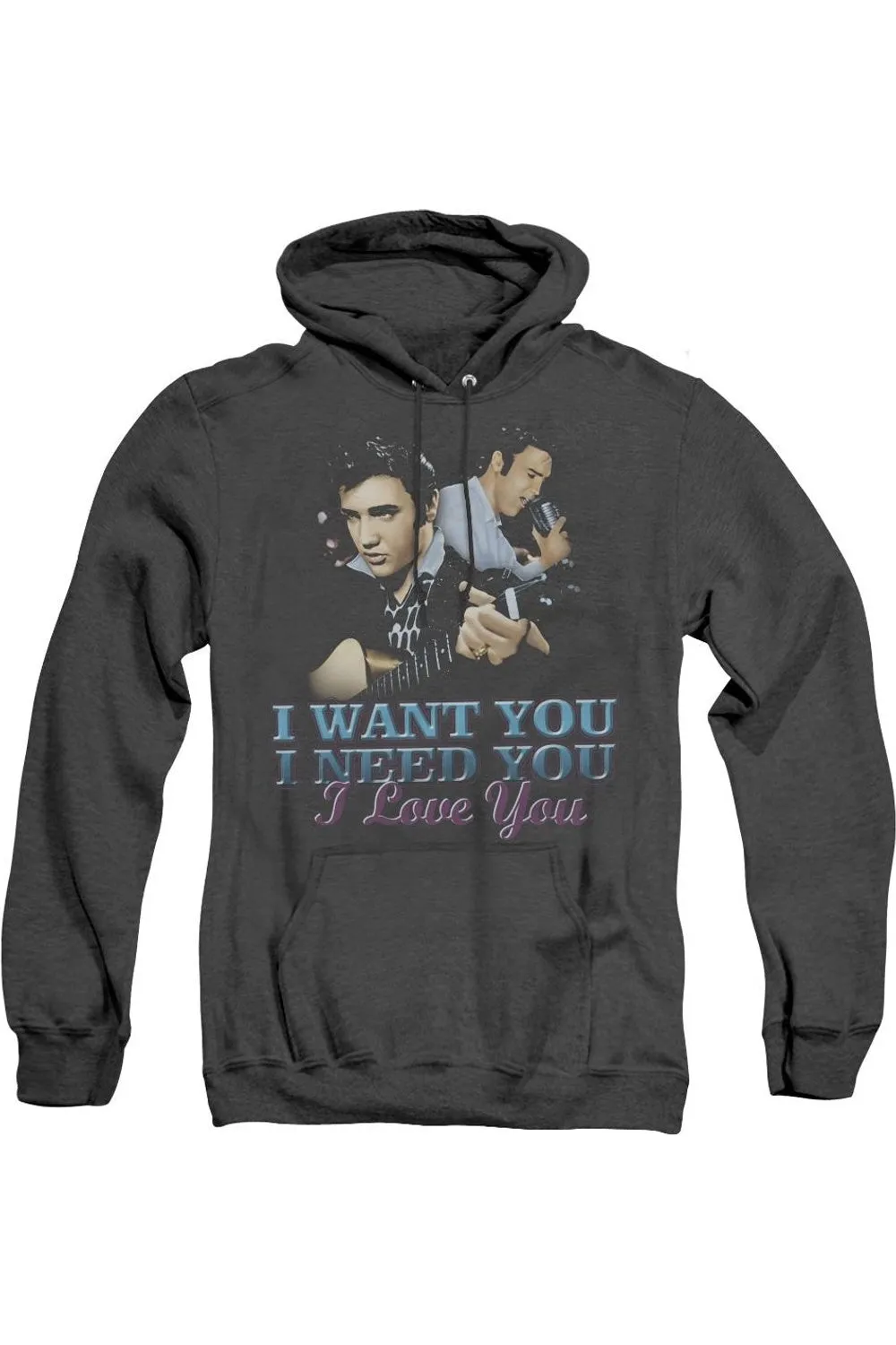 Elvis Presley I Want You Adult Heather Hoodie