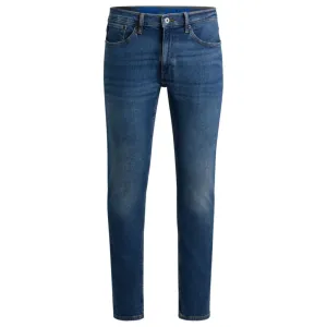 Extra-slim-fit jeans in navy stonewashed stretch denim