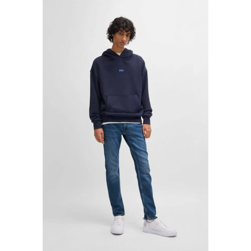 Extra-slim-fit jeans in navy stonewashed stretch denim