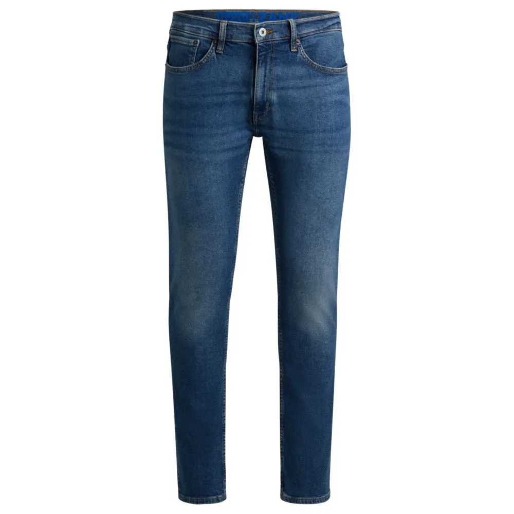 Extra-slim-fit jeans in navy stonewashed stretch denim