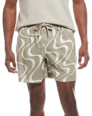 FRAME Denim Abstract Wave Graphic Short