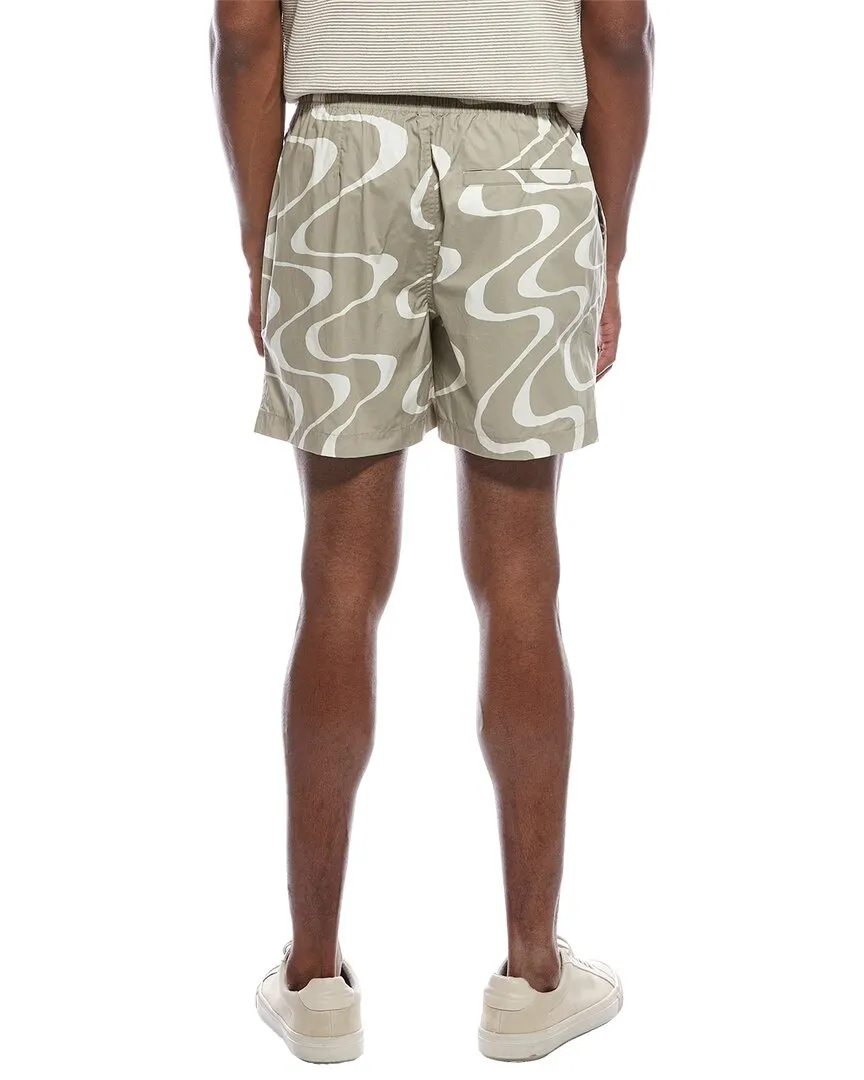 FRAME Denim Abstract Wave Graphic Short