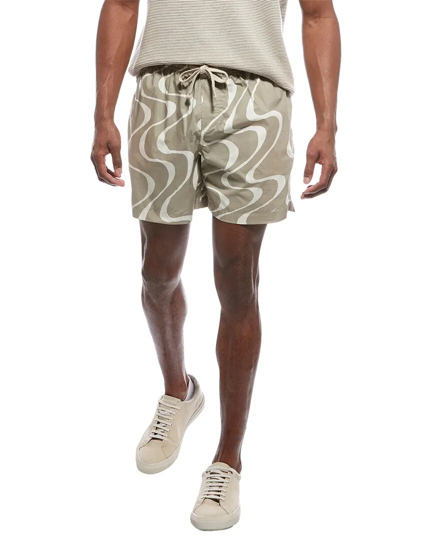 FRAME Denim Abstract Wave Graphic Short