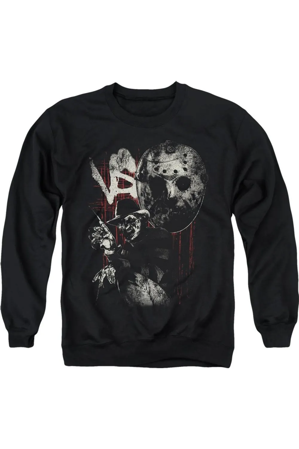 Freddy Vs Jason Scratches Adult Crewneck Sweatshirt