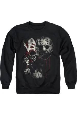 Freddy Vs Jason Scratches Adult Crewneck Sweatshirt