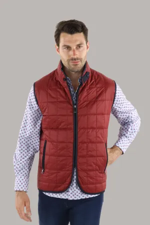 Full Zip Red Quilted Vest