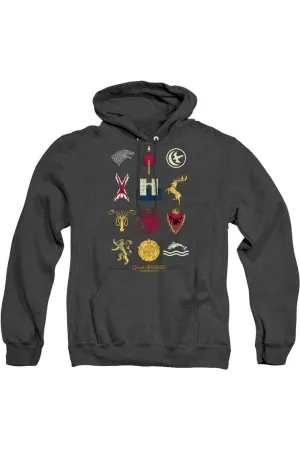 Game Of Thrones House Sigils Adult Heather Hoodie / Hooded Sweatshirt