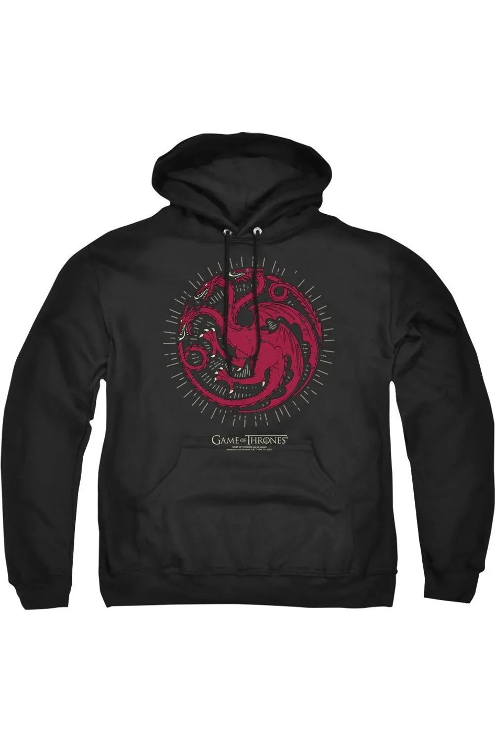 Game Of Thrones Targaryen Burst Sigil Adult Pull Over Hoodie / Hooded Sweatshirt