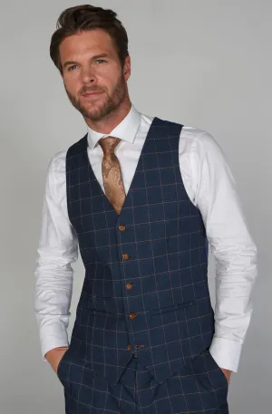 Hamleys Formal Check Blue Waistcoat