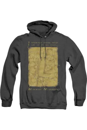 Harry Potter Marauders Map Interior Words Adult Heather Hoodie / Hooded Sweatshirt