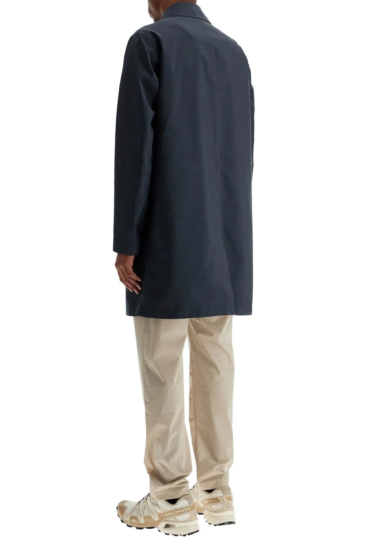 Herno Men's Long blue Waterproof Coat In High-Quality Polyester With Buttons