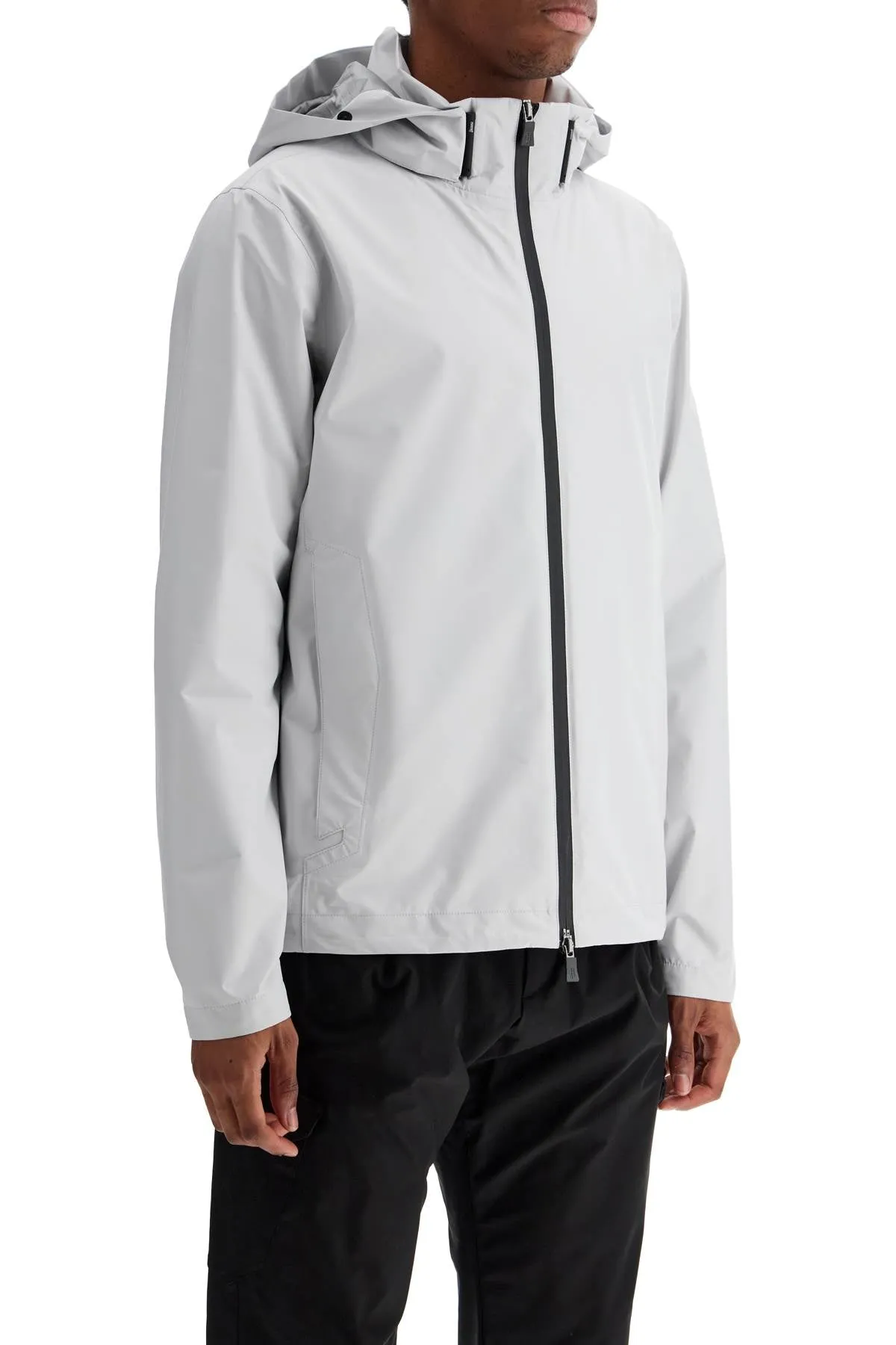 Herno Men's   Polyester Waterproof Bomber With Hood
