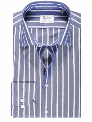 Herringbone With Stripe Navy