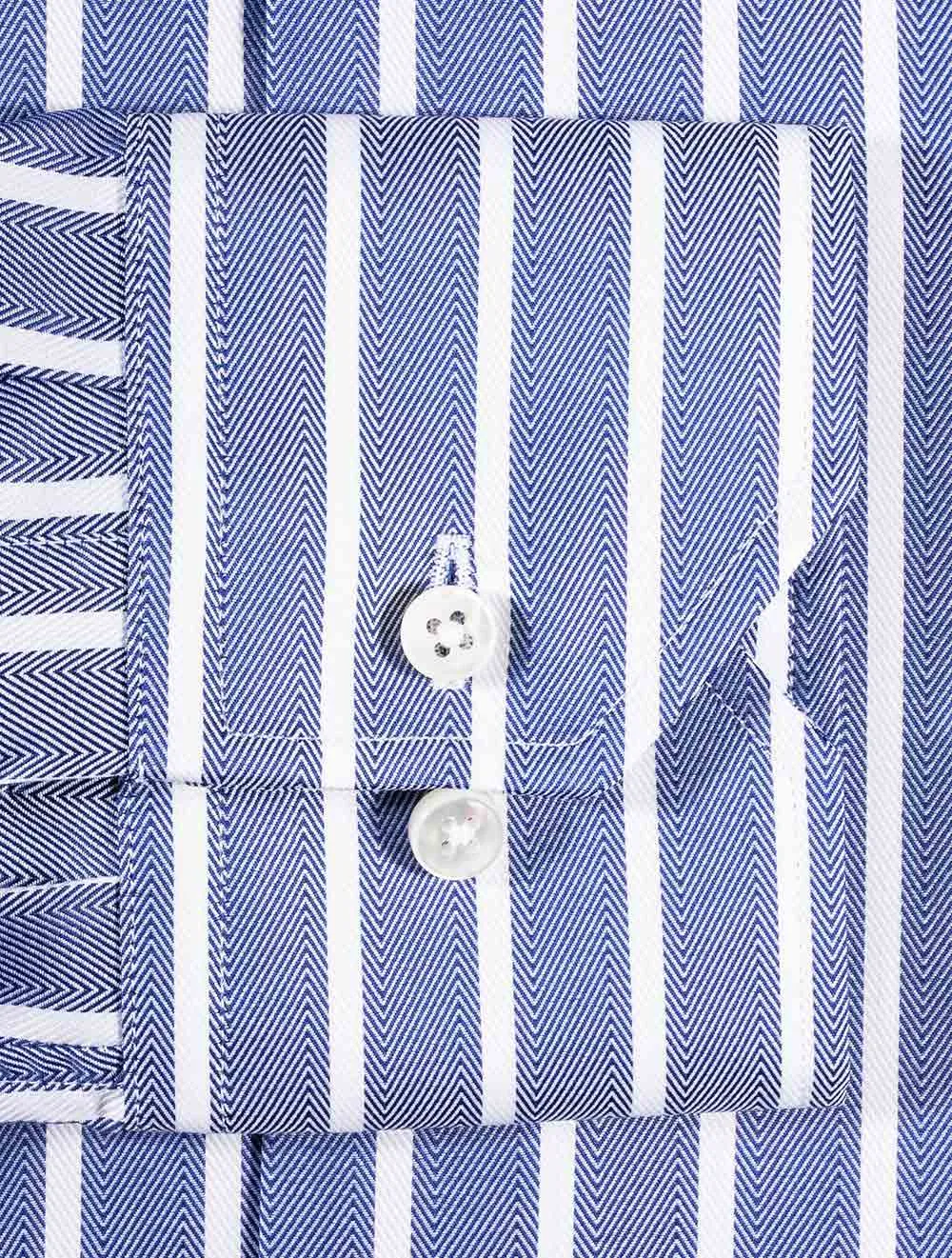 Herringbone With Stripe Navy