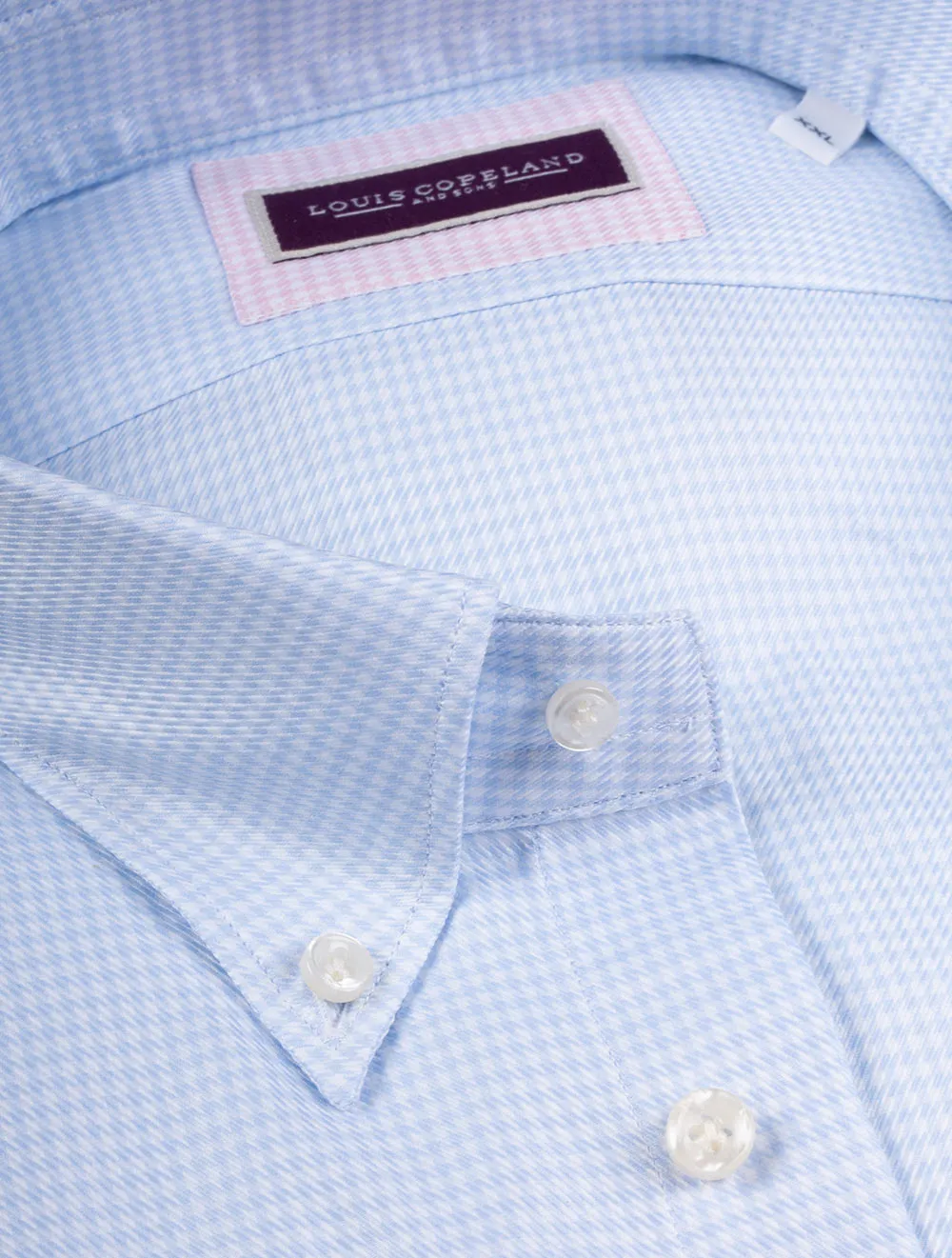 Houndstooth Buttondown Collar Shirt Blue