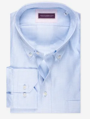 Houndstooth Buttondown Collar Shirt Blue