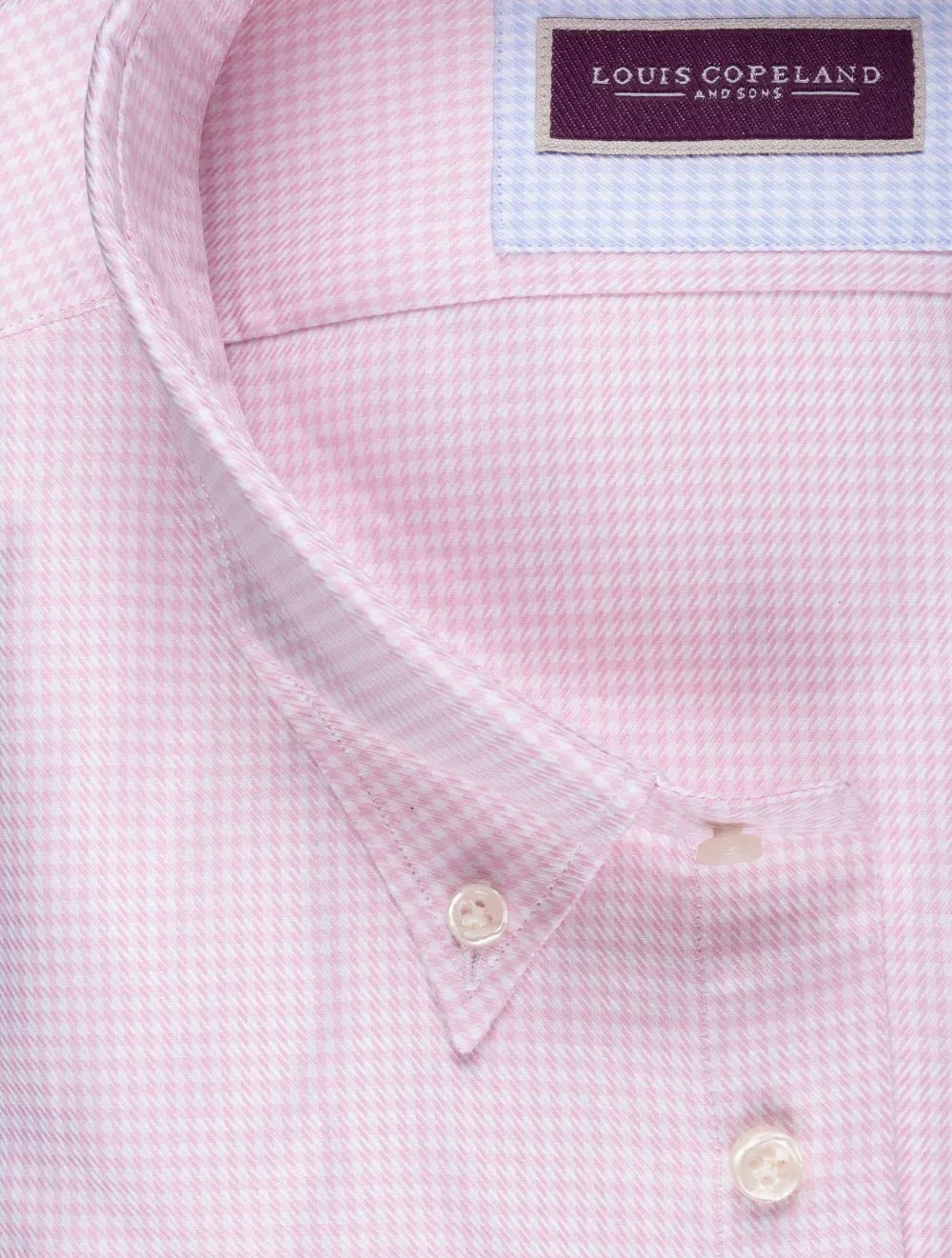 Houndstooth Buttondown Collar Shirt Pink