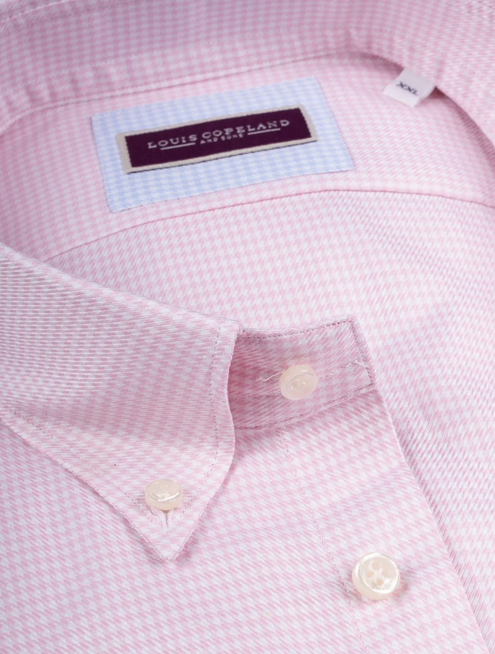 Houndstooth Buttondown Collar Shirt Pink