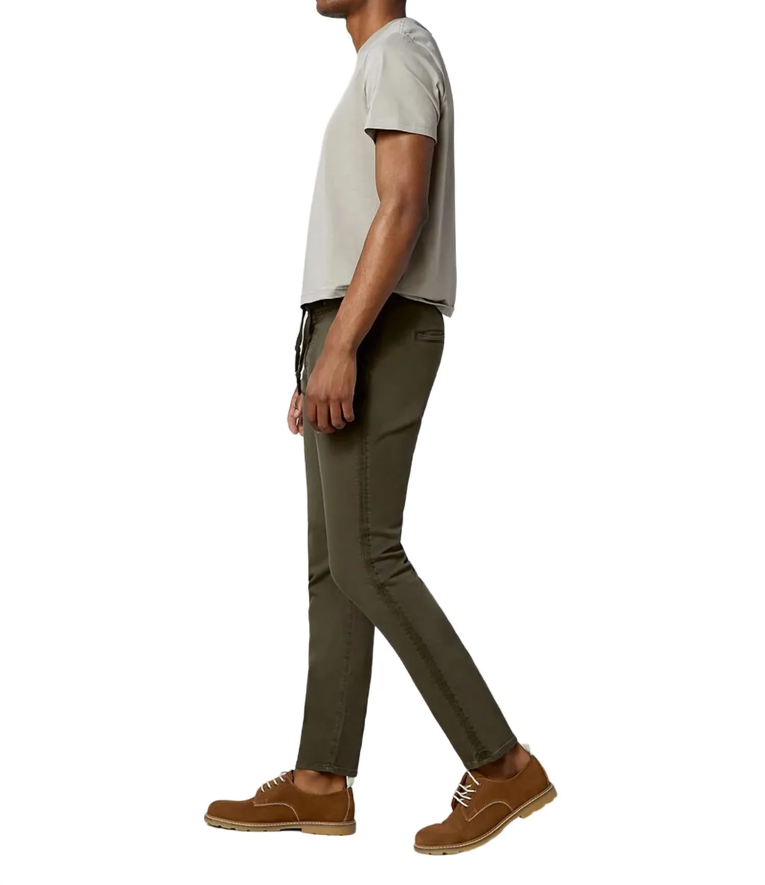 Jay Track Chino Pants In Army Green Stripe