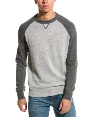 Kier J Wool & Cashmere-Blend Crewneck Baseball Sweater