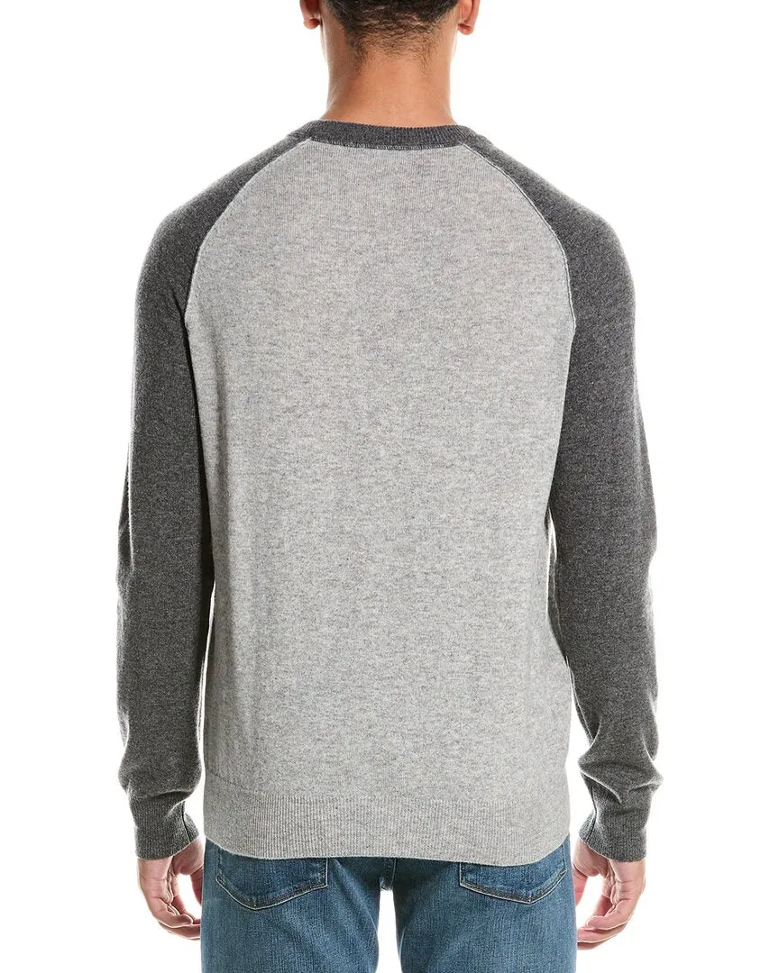 Kier J Wool & Cashmere-Blend Crewneck Baseball Sweater