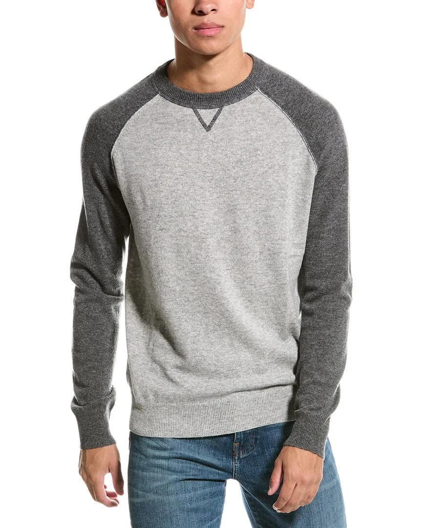 Kier J Wool & Cashmere-Blend Crewneck Baseball Sweater