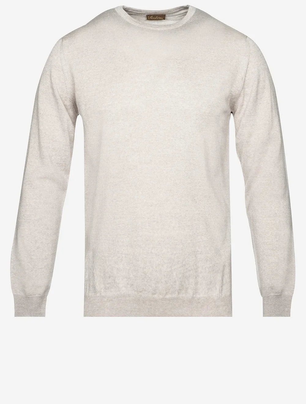 Knitted Crew Neck Merino Wool Sweater Beige