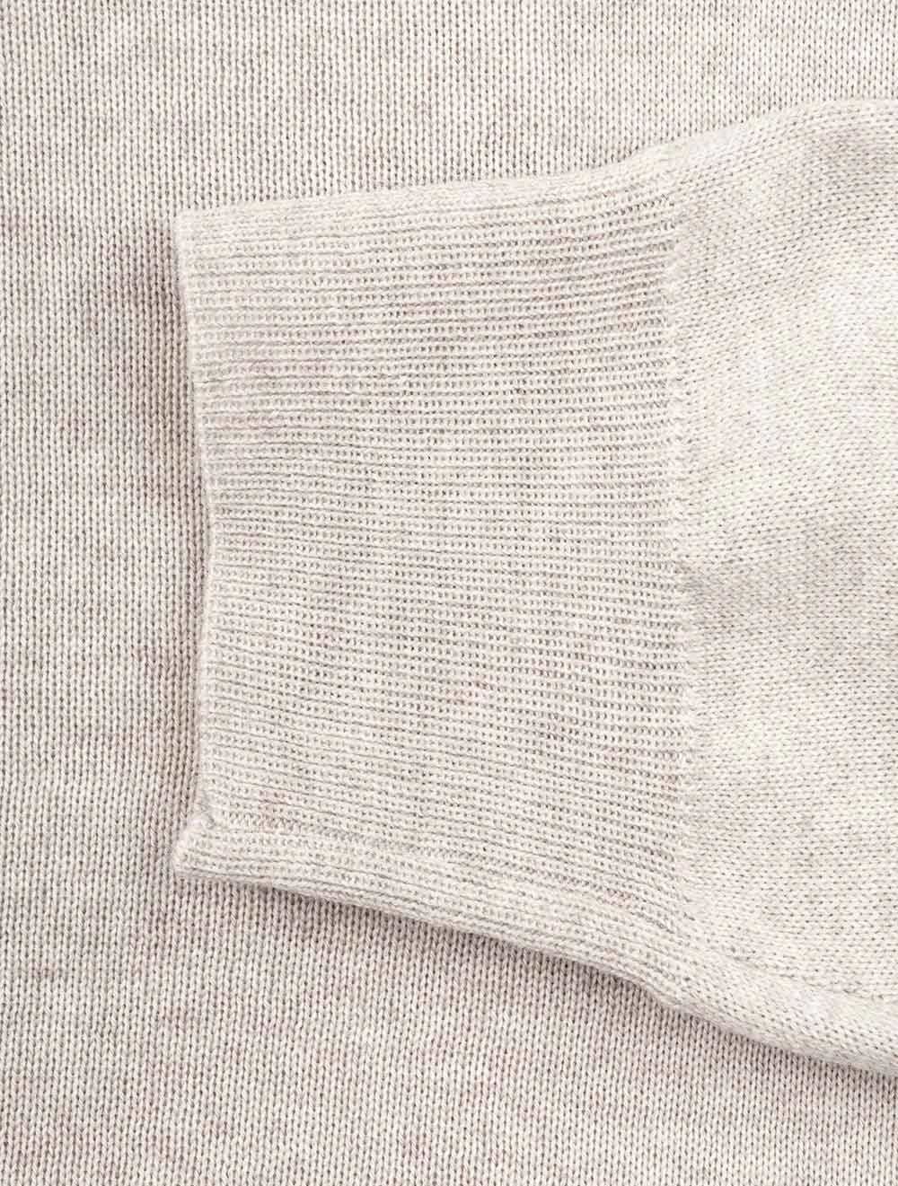 Knitted Crew Neck Merino Wool Sweater Beige