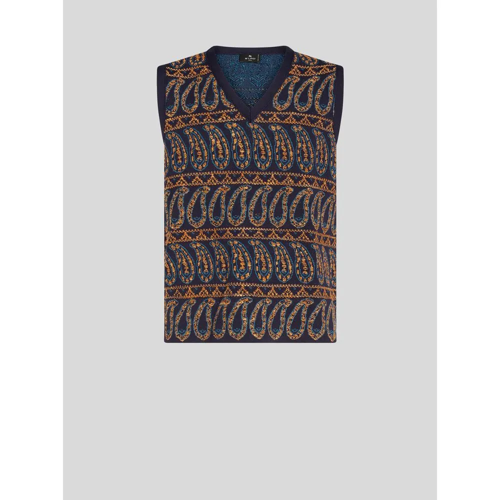 KNITTED GILET WITH PAISLEY DESIGNS
