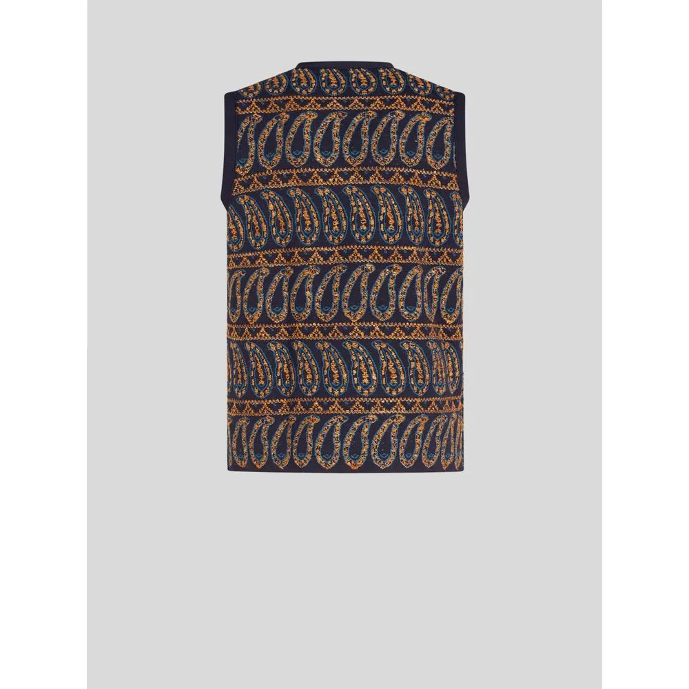 KNITTED GILET WITH PAISLEY DESIGNS