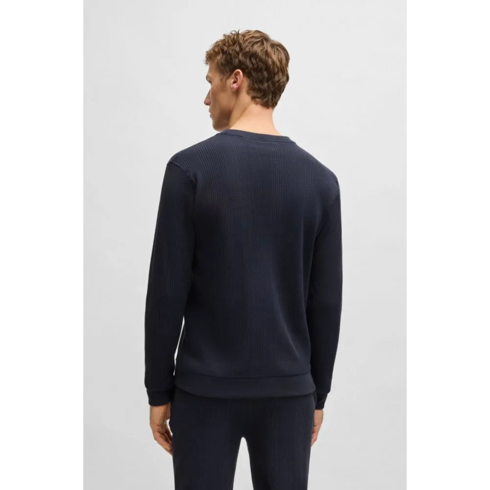 Logo-embroidered sweatshirt in a waffle knit
