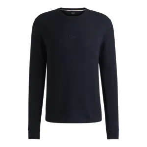 Logo-embroidered sweatshirt in a waffle knit