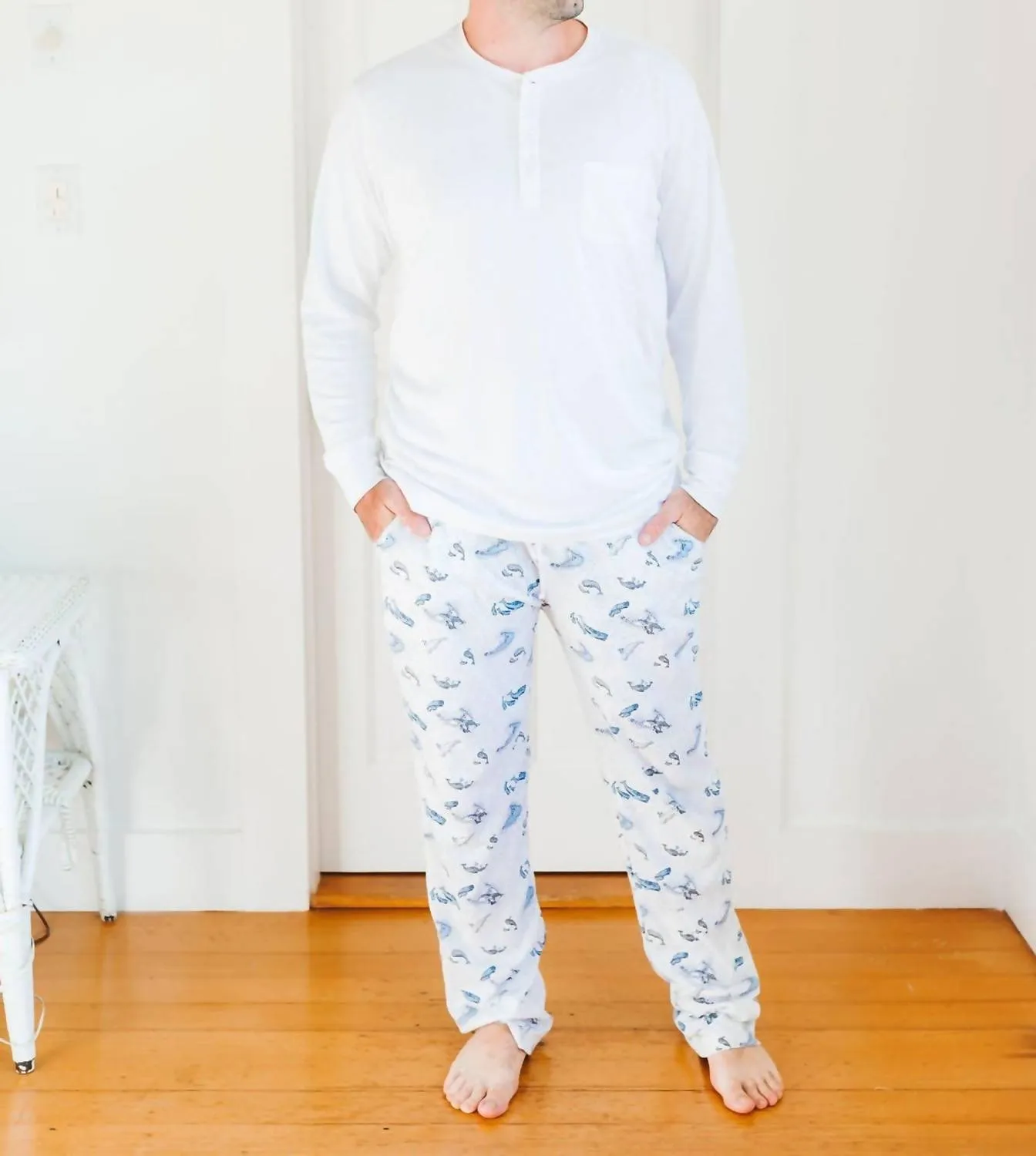 Long Pajama Set In Save The Whales