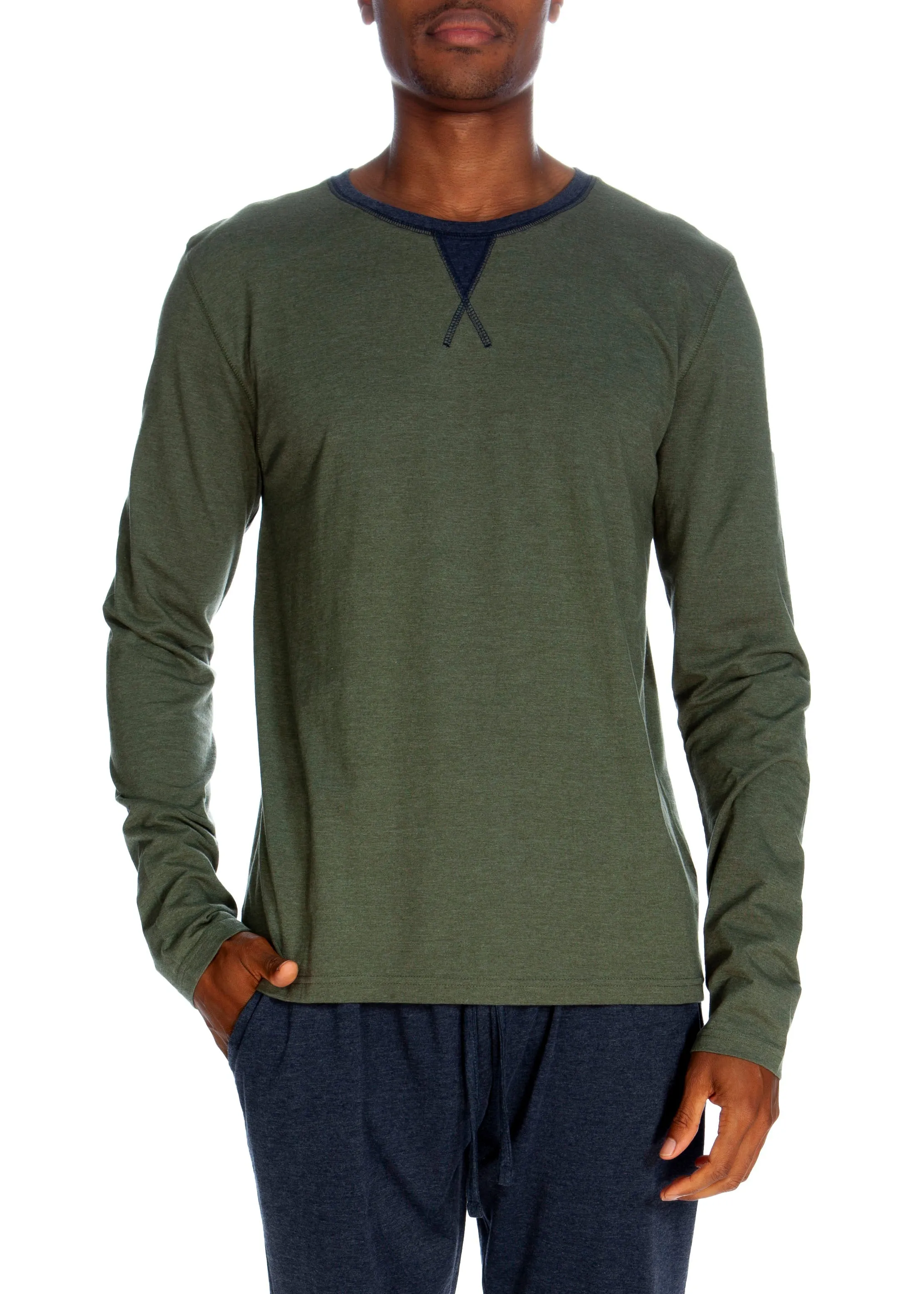 Long Sleeve Contrast Crew