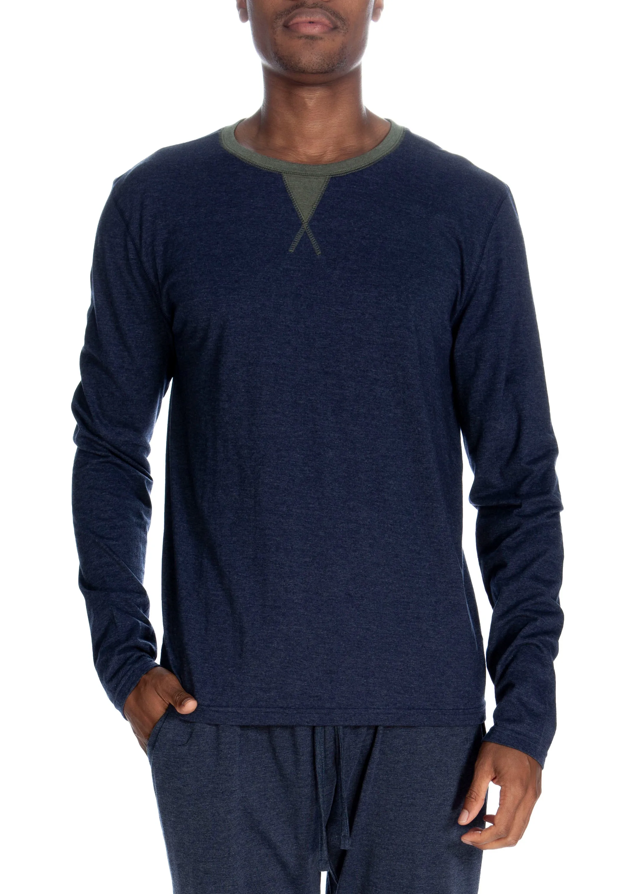 Long Sleeve Contrast Crew