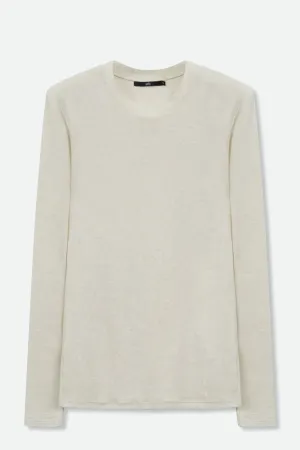 LONG SLEEVE CREW IN HEATHERED PIMA COTTON