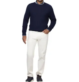 Long-Sleeves Sutton Sweater In Navy/oatmeal