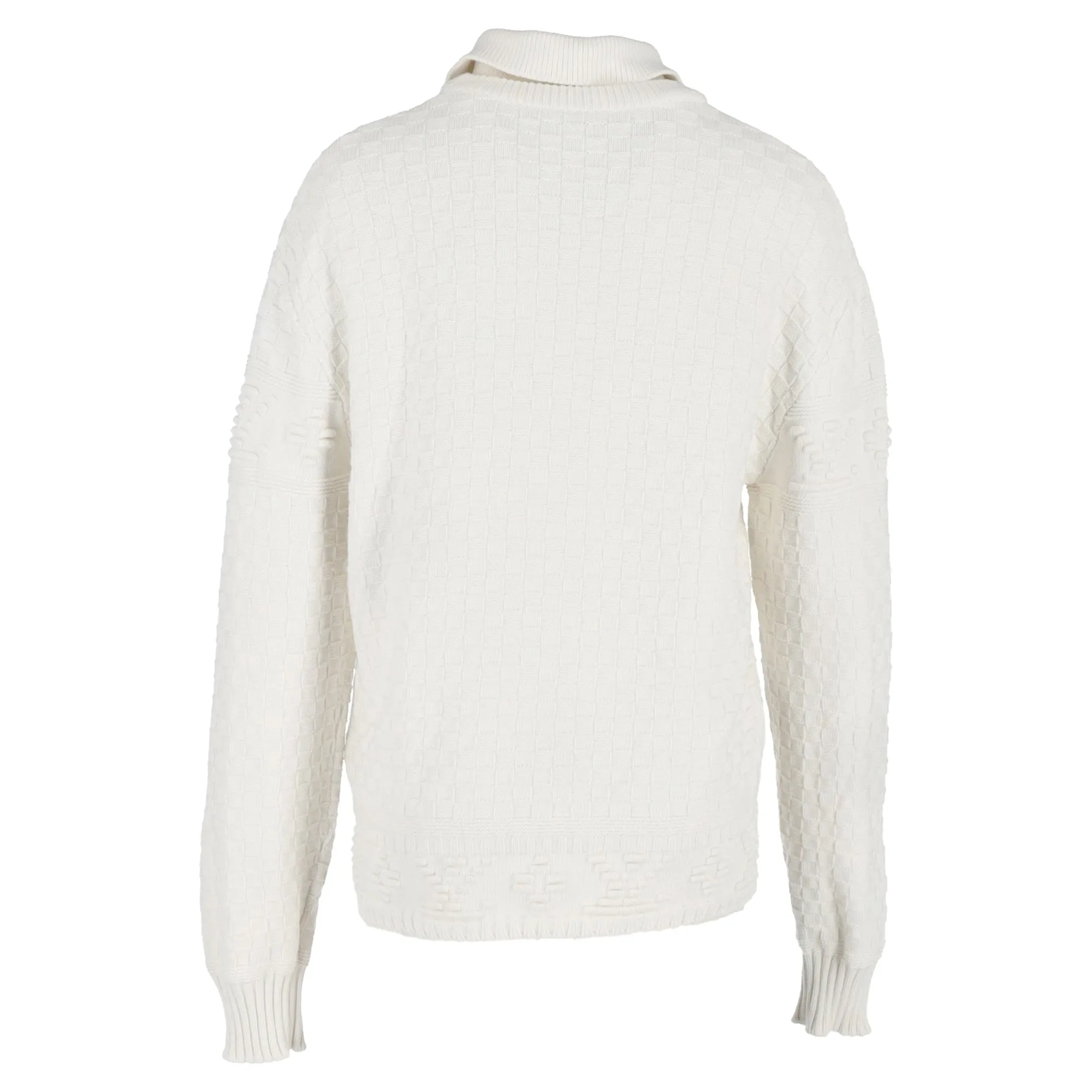 Louis Vuitton Collared Sweater in White Wool
