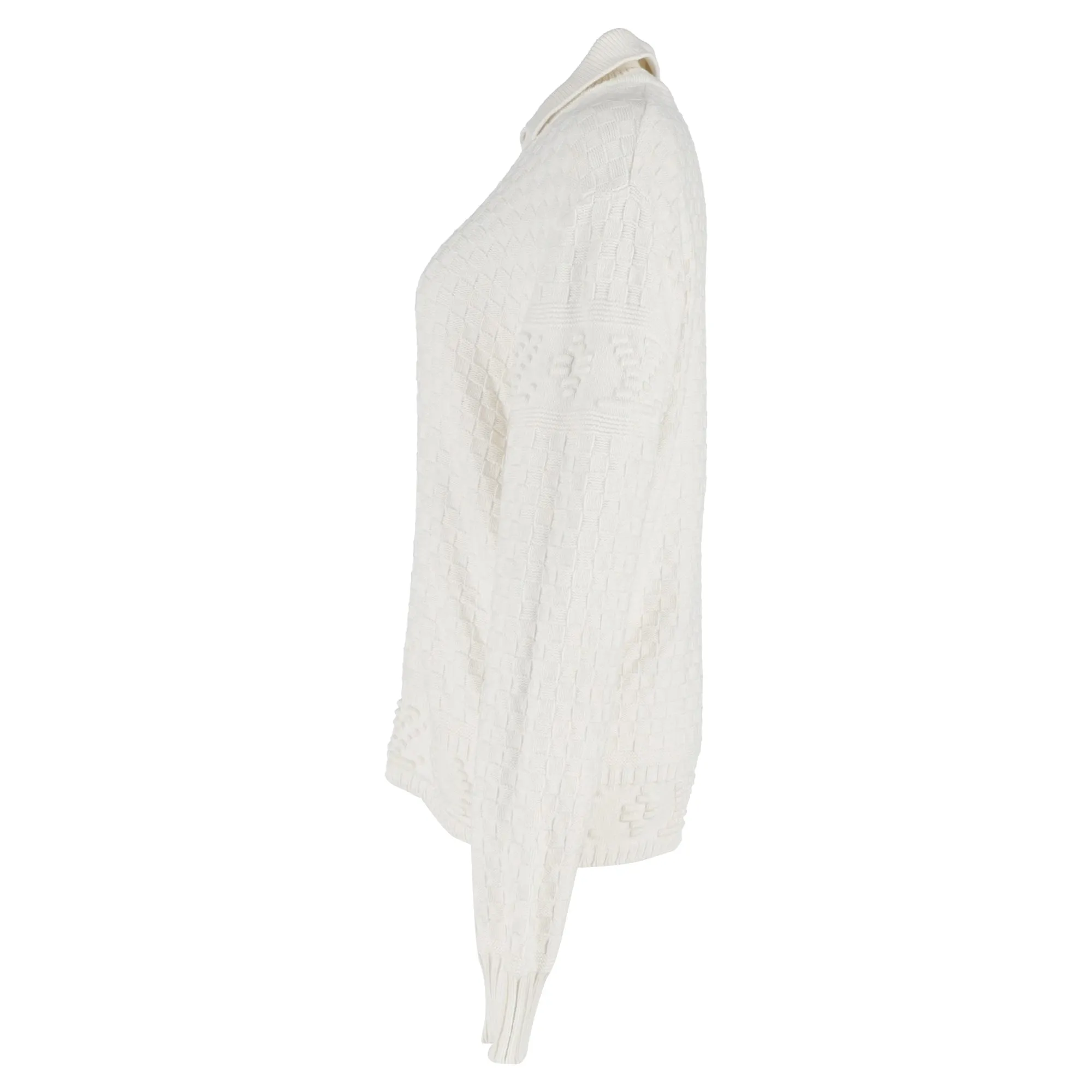 Louis Vuitton Collared Sweater in White Wool