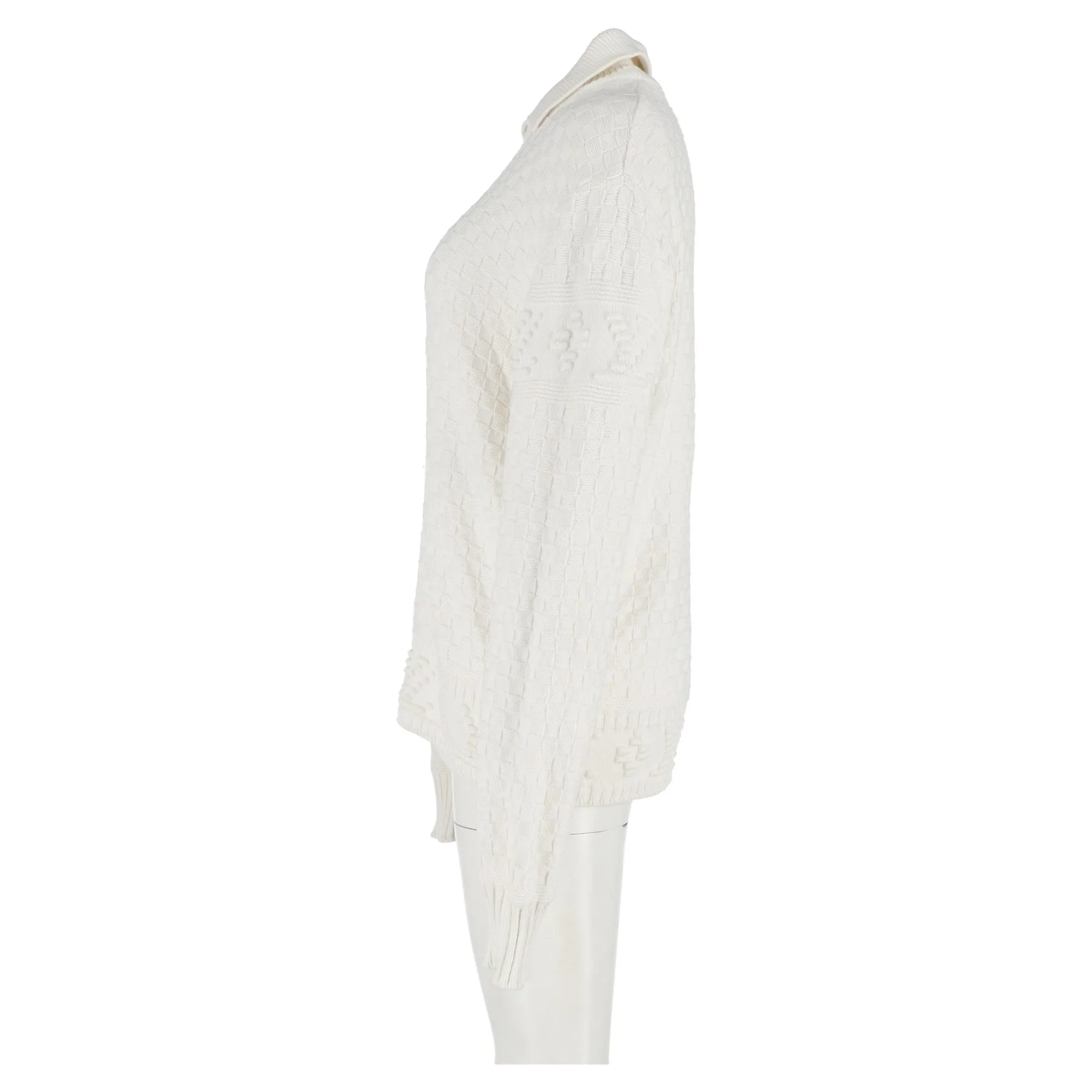 Louis Vuitton Collared Sweater in White Wool