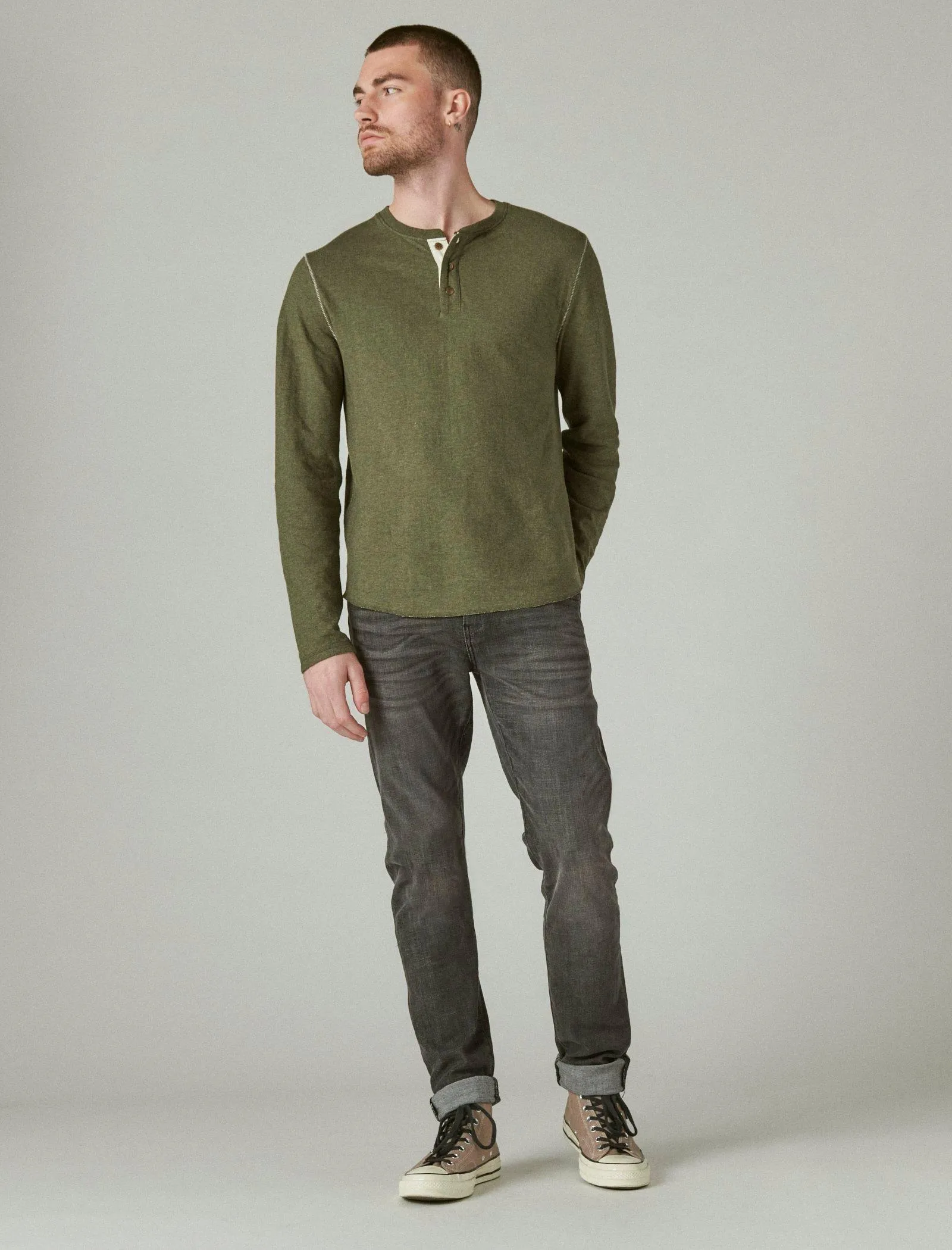 Lucky Brand Mens Duofold Henley