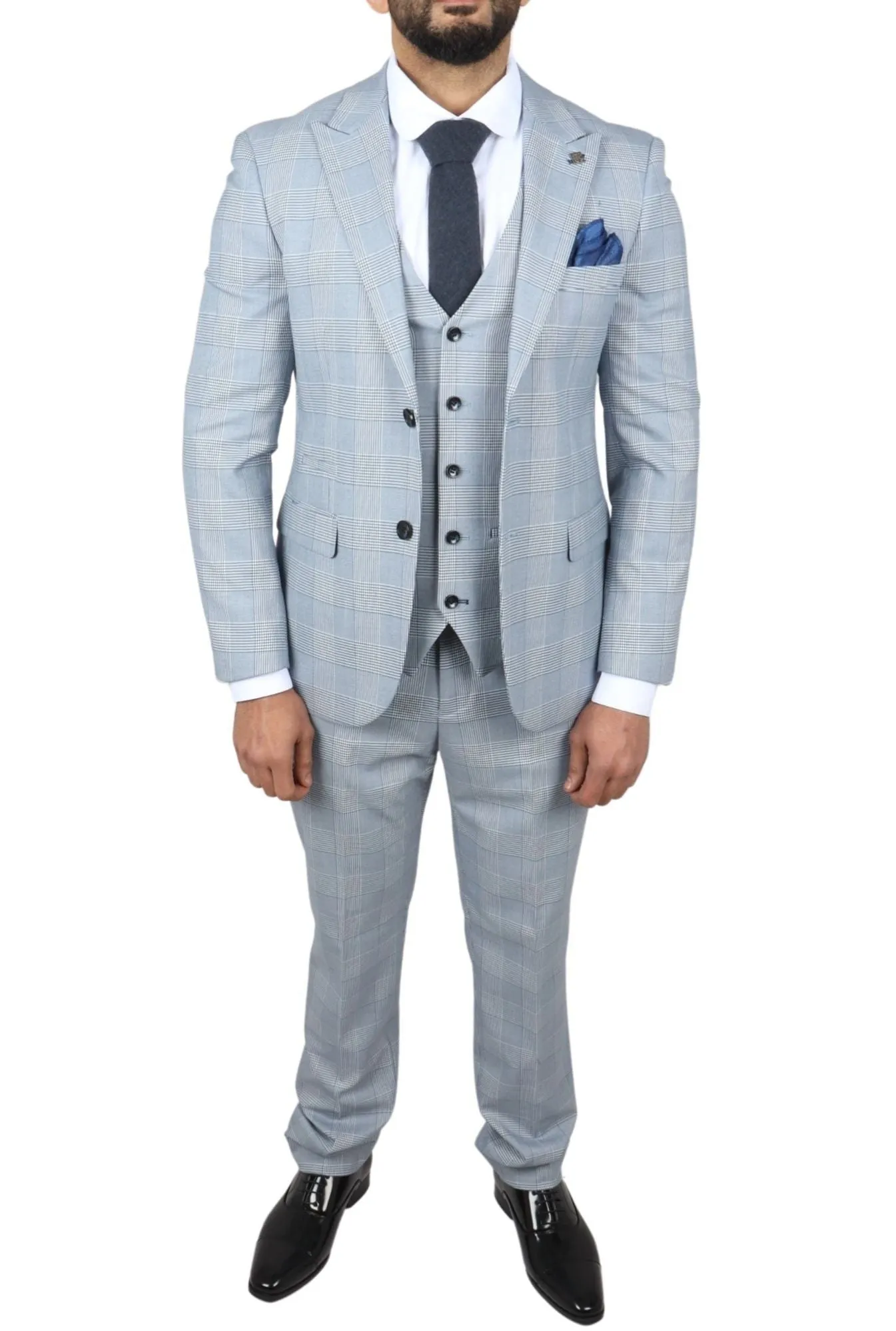 Mark 3 Piece Tweed Check Suit