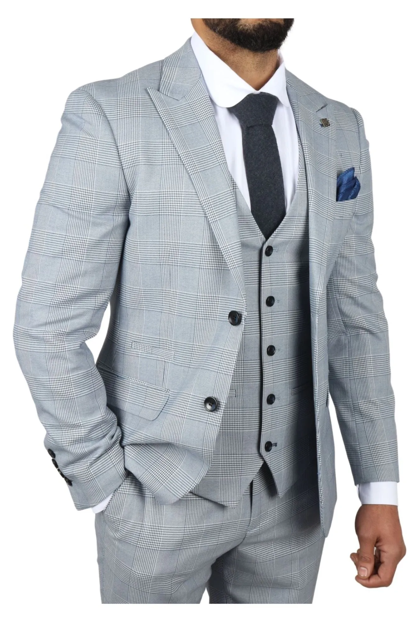 Mark 3 Piece Tweed Check Suit