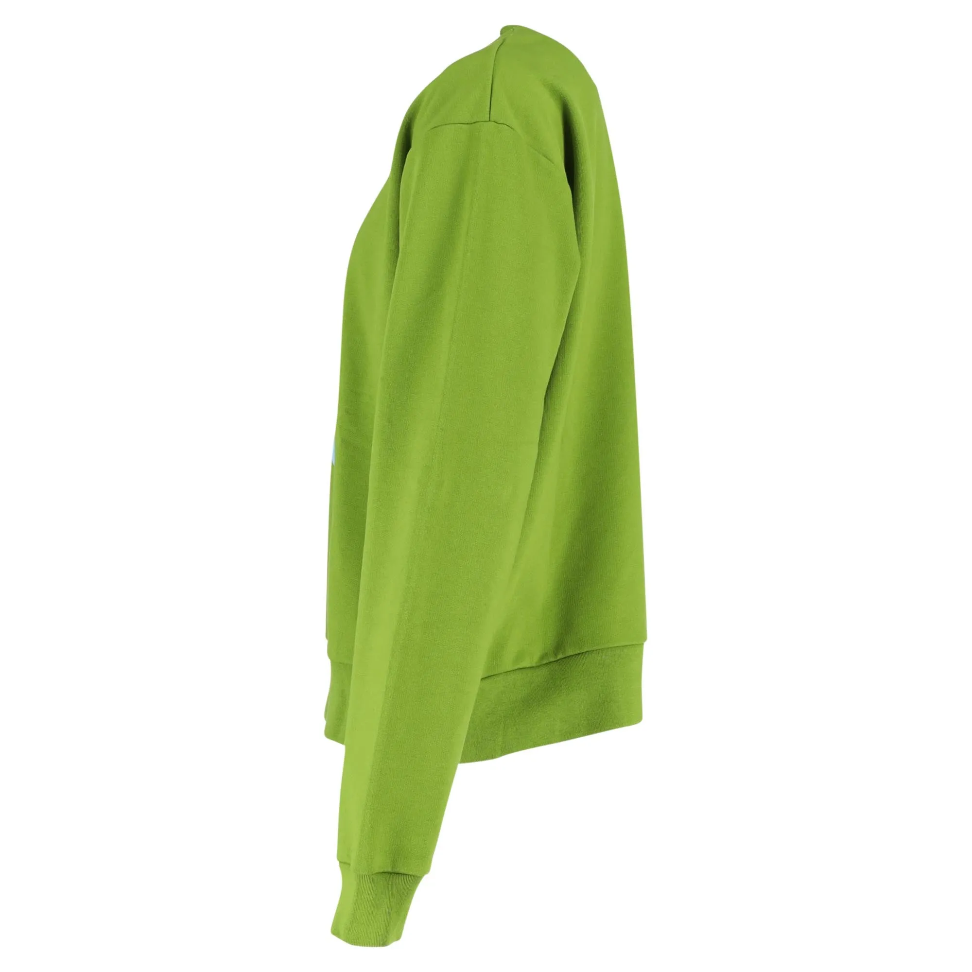 Marni Logo Print Crewneck Sweatshirt in Green Cotton