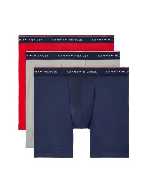 Men's 3-Pack Microfiber Boxer Brief In Red/navy/grey