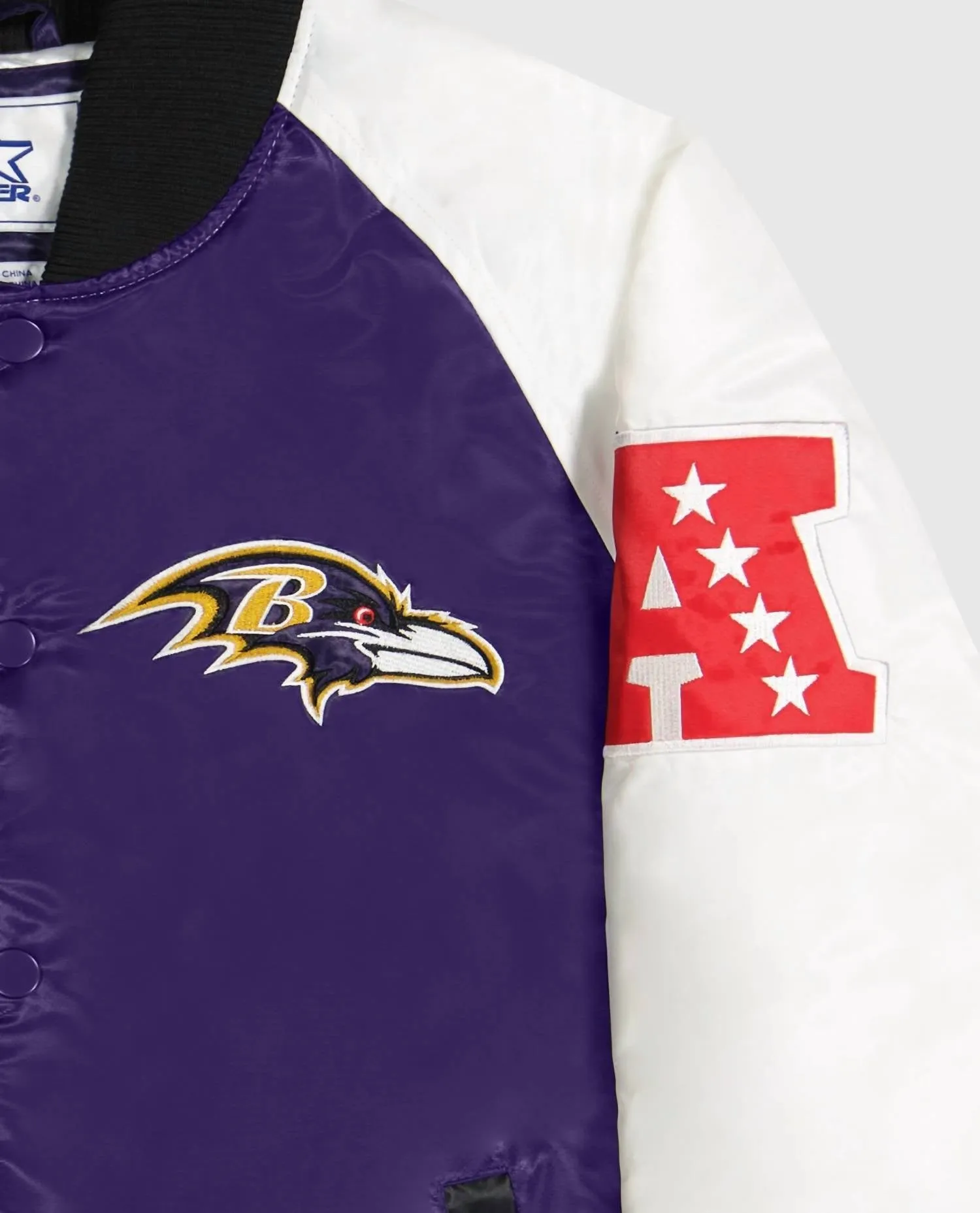Men's Baltimore Ravens Varsity Satin Full-Snap Jacket In Purple
