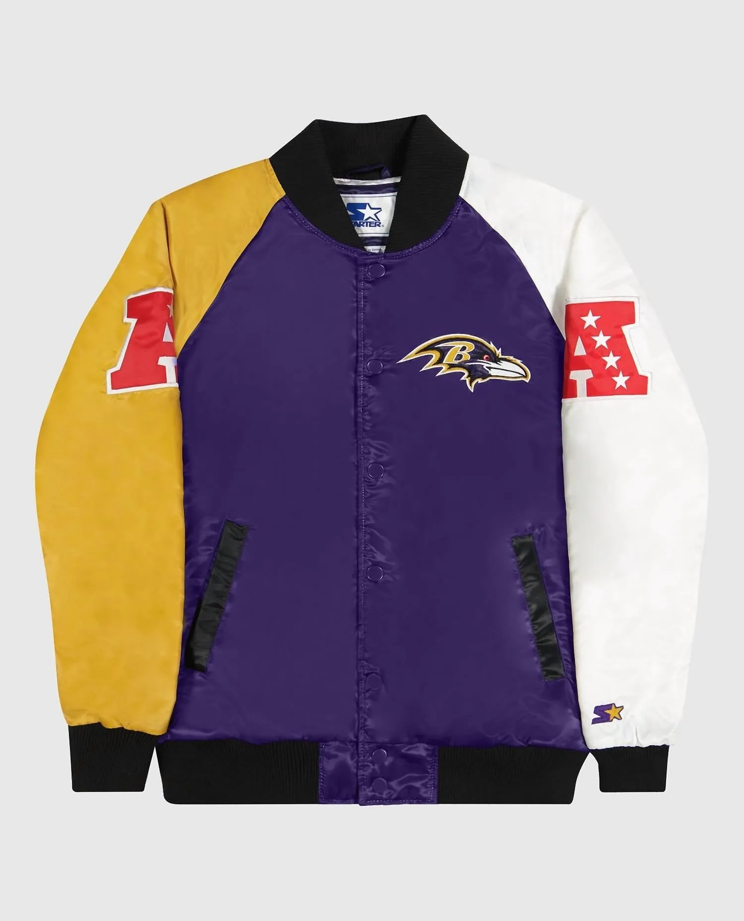 Men's Baltimore Ravens Varsity Satin Full-Snap Jacket In Purple