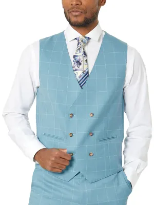 Mens Classic Fit Window Pane Suit Vest
